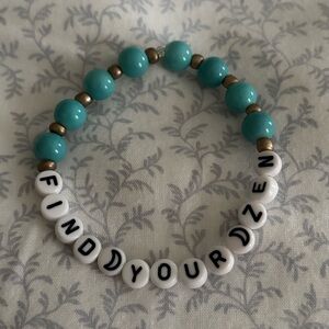 FIND YOUR ZEN turquoise beaded friendship bracelet